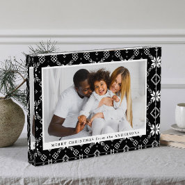 Bloque Para Fotos Elegantes Navidades nórdicos de copos de nieve neg