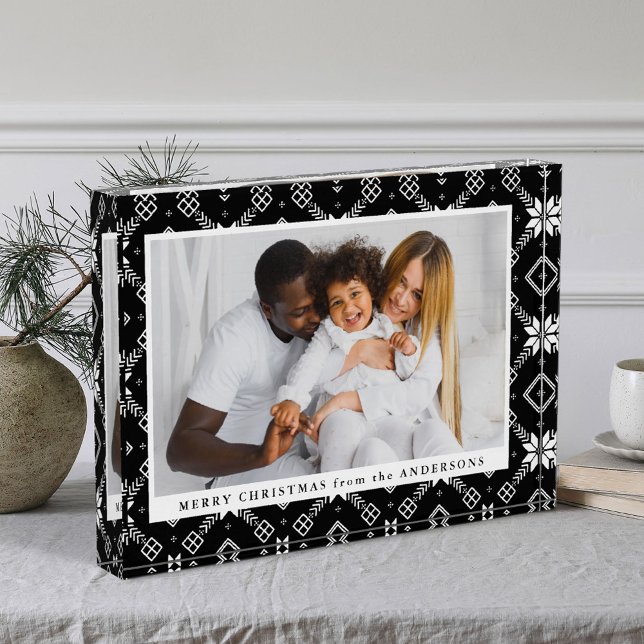 Bloque Para Fotos Elegantes Navidades nórdicos de copos de nieve neg (Subido por el creador)