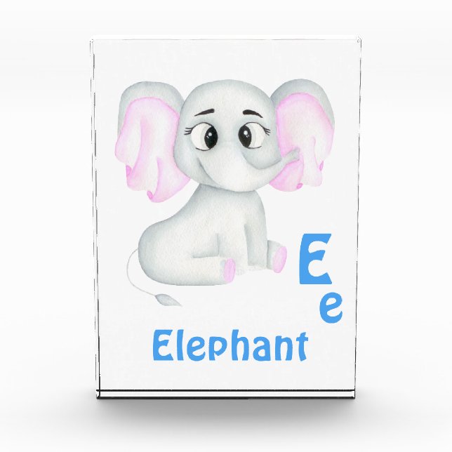 Bloque Para Fotos Elephant personalizar ABC: Letra E - Añadir tu nom (Anverso)