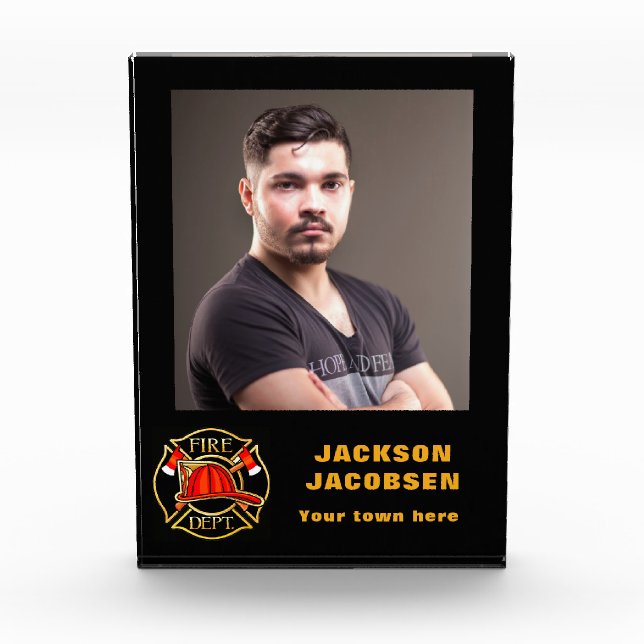 Bloque Para Fotos Emblema del Departamento de Bomberos (Anverso)