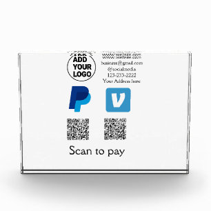 Bloque Para Fotos Escaneo de pypal de Venmo para pagar añadir texto