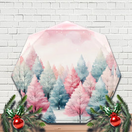 Bloque Para Fotos Escena invernal de árboles de aves marinas y rosas