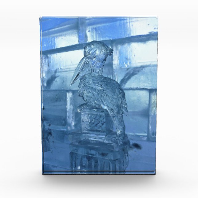 Bloque Para Fotos Escultura helada pelicana, Quebec, Canadá (Anverso)