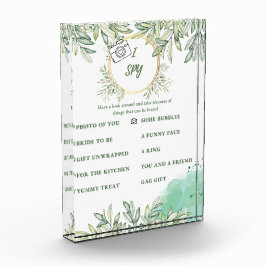 Bloque Para Fotos Espio juego de ducha de novia