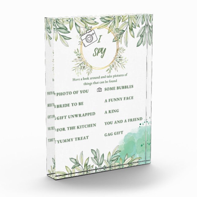 Bloque Para Fotos Espio juego de ducha de novia (Izquierda)