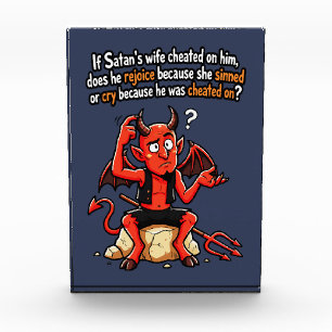 Bloque Para Fotos Esposa Infiel de Satanás Pecado Meme Divertido del