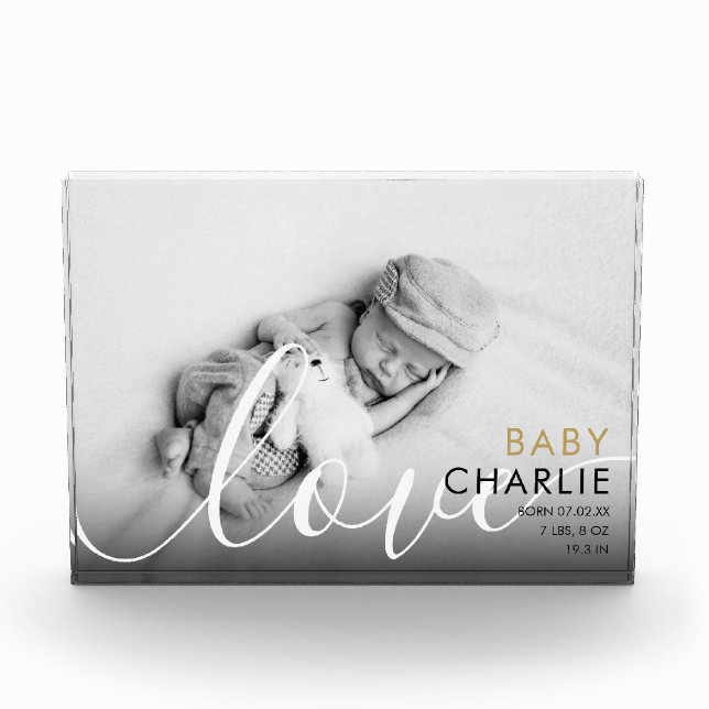 Bloque Para Fotos Estadísticas de natalidad con guión moderno (Anverso)