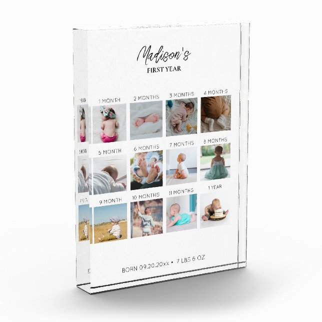 Bloque Para Fotos Estadísticas de natalidad de primer año de Collage (Izquierda)