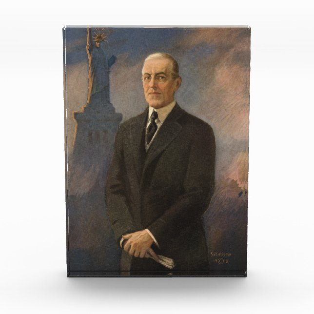 Bloque Para Fotos Estatua de la Libertad y Presidente Woodrow Wilson (Anverso)