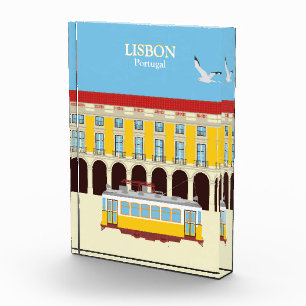 Bloque Para Fotos Estilo vintage del tranvía amarillo de Lisboa