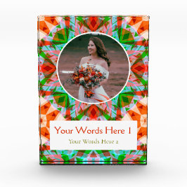 Bloque Para Fotos Estrella de Navidad Roja Personalizada para recién