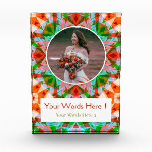 Bloque Para Fotos Estrella de Navidad Roja Verde Personalizada Recié