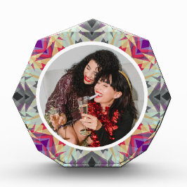 Bloque Para Fotos Estrella Navidad personalizada Jolly Gray Red Purp