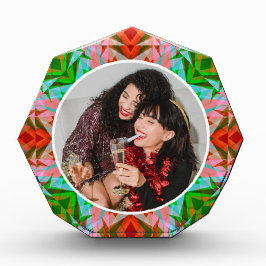 Bloque Para Fotos Estrella Navidad personalizada Jolly Red Merry Gre