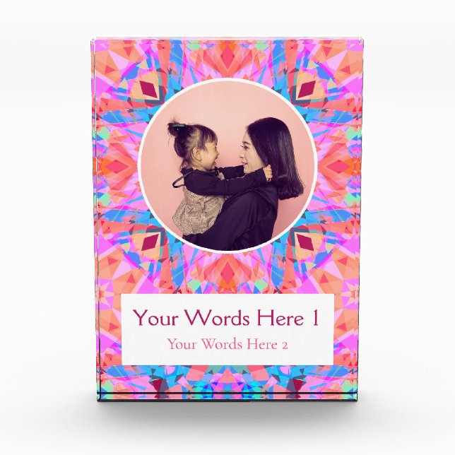 Bloque Para Fotos Estrella rosa personalizado estrella de cumpleaños (Anverso)