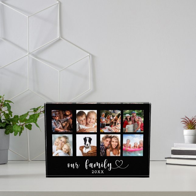 Bloque Para Fotos Family photo collage black love heart script (Subido por el creador)