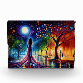 Bloque Para Fotos Fantasía chica surrealista árboles de arco iris co