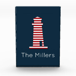 Bloque Para Fotos Faro Náutico NOMBRE Familia Océano Patriótico