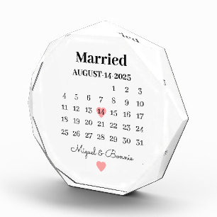 Bloque Para Fotos Fecha de calendario de casados día de boda persona