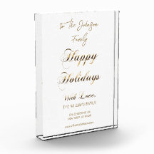 Felices Fiestas Faux Gold Script Navidades únicos