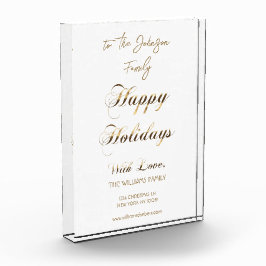 Bloque Para Fotos Felices Fiestas Faux Gold Script Navidades únicos