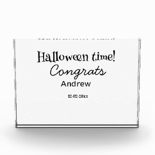 Bloque Para Fotos Felicidades en Halloween agregar nombre fecha año 