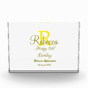 Bloque Para Fotos Feliz 15º cumpleaños Moder de adición de nombre am