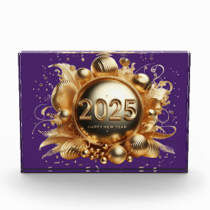 Bloque Para Fotos Feliz Año Nuevo 2025 color horizontal