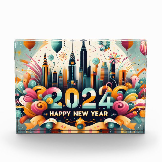 Bloque Para Fotos Feliz año nuevo, tarjeta de regalo 2024 (Anverso)