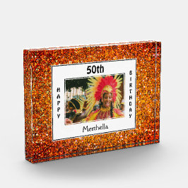Bloque Para Fotos Feliz cumpleaños número 50 | CUALQUIER EDAD | PURP