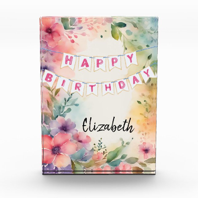 Bloque Para Fotos Feliz Cumpleaños Personalizable (Anverso)
