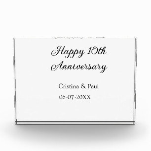 Bloque Para Fotos Feliz décimo aniversario simple nombre mínimo de b