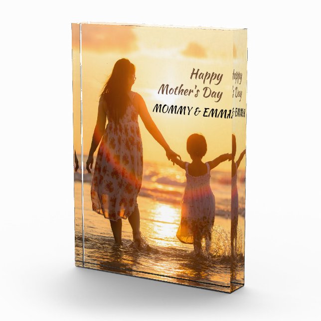 Bloque Para Fotos Feliz Día de la Madre, mamá y Emma (Derecha)