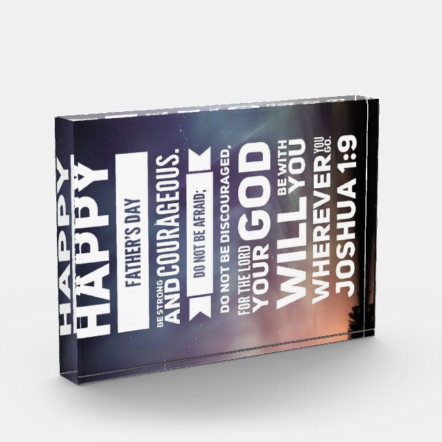 Bloque Para Fotos Feliz Día del Padre- Joshua 1:9 (Izquierda)