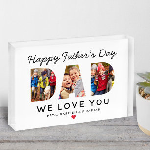Bloque Para Fotos Feliz Día del Padre Papá Collage Personalizado