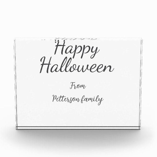 Bloque Para Fotos Feliz Halloween agregar nombre de familia caligraf (Anverso)