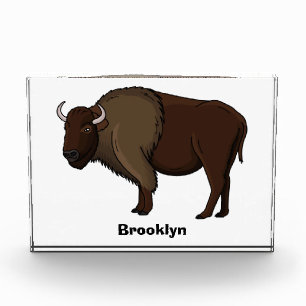 Bloque Para Fotos Feliz ilustracion de búfalo de bisonte americano