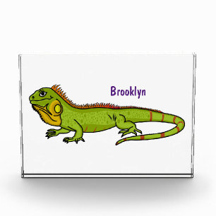 Bloque Para Fotos Feliz ilustracion personalizado de iguana verde