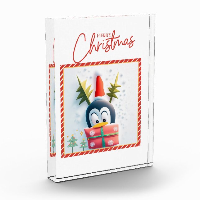 Bloque Para Fotos Feliz Navidad Pingüino (Izquierda)