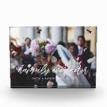 Bloque Para Fotos Feliz para siempre tras el boda moderno superpuest<br><div class="desc">Muestra tus fotos bodas favoritas con este moderno bloque fotográfico,  con las palabras "Feliz" para siempre en un hermoso superpuesto de texto. Puede cambiar fácilmente el color y el tamaño del texto para que se ajuste a su imagen.</div>