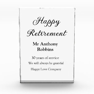 Bloque Para Fotos Feliz retiro añadir nombre años de servicio jubila