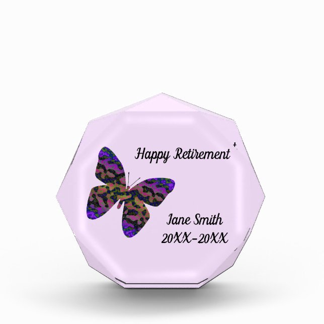 Bloque Para Fotos Feliz retiro empleado moderno de mariposa brillant (Anverso)