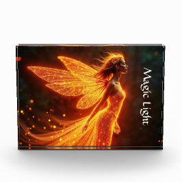 Bloque Para Fotos Fiery hada chica alas rojas brillantes lindo neón