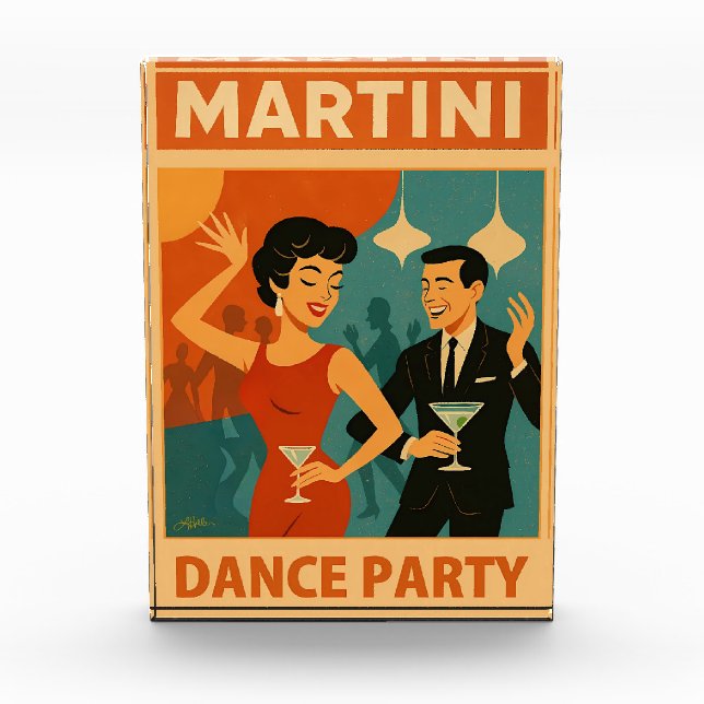 Bloque Para Fotos Fiesta de Baile Martini de Época Media (Anverso)