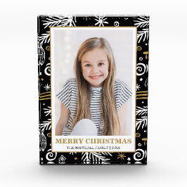 Bloque Para Fotos Fiesta de pino dorado blanco