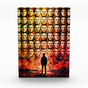 Bloque Para Fotos Figura sin Rostro Multitud Enmascarada Impasto Sur