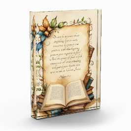 Bloque Para Fotos Filipinas 4:6-7 Biblia cristiana Verse arte