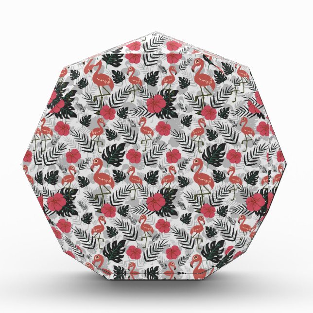 Bloque Para Fotos Flamingo seamless pattern with floral background (Anverso)