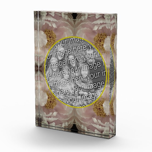 Bloque Para Fotos Flor de Peony Rosa Añadir la propia (Derecha)