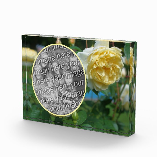 Bloque Para Fotos Flor de rosa amarilla crea la propia (Derecha)